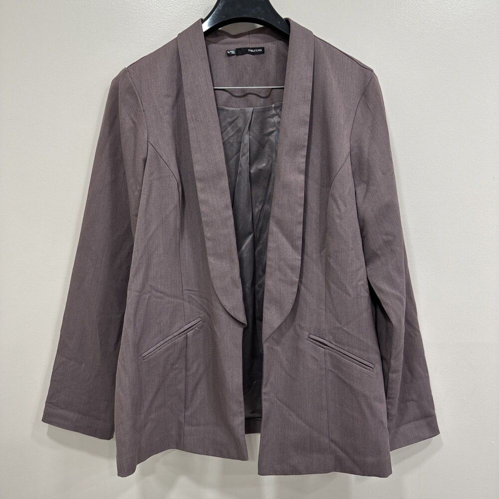 Maurices Blazer XXL  2X Women's Purple Open Soft Roll Sleeve Business Casual